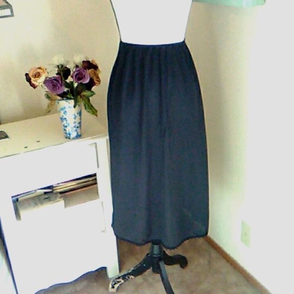 Montgomery Ward Intimates & Sleepwear Vintage Black Long Half Slip Poshmark